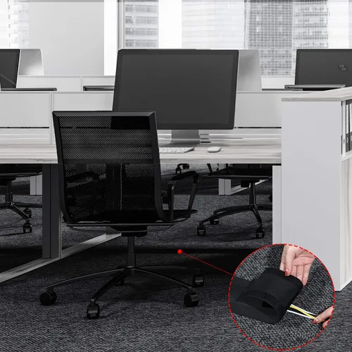 Vista 7 de WILLBOND Cubierta de cable de alfombra, protector de cable de suelo, gestión de protector de cables solo para alfombras de oficina comercial