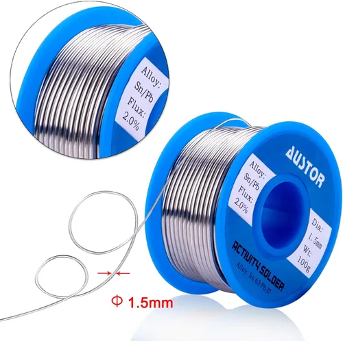 Vista 3 de AUSTOR 63-37 Alambre de soldadura de núcleo de colofonia de plomo de estaño para soldadura eléctrica (0.059 in, 3.53 oz)