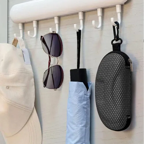 Vista 7 de 2 piezas de cremallera dura gafas de sol Casos portátiles de viaje con gancho de plástico