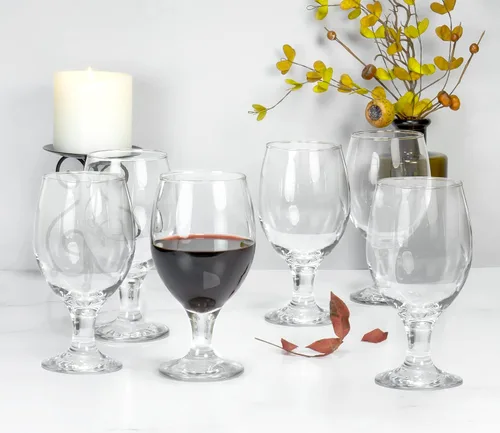 Vista 4 de Red Co. Belluno Classic - Vasos transparentes para agua, jugo, licor, copas de vino, juego de 6 (13.5 onzas)