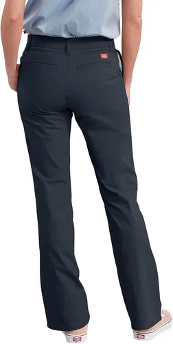 Vista 2 de Dickies - Pantalón de sarga elástico de frente plano, corte de bota ajustado, para mujer