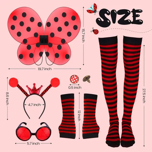 Vista 2 de Toulite Bee Costume Accessories Set for Women Bee Costumes Hairbands Wins for Birthday Themed Christmas Cosplay Party