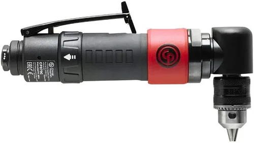 Vista 4 de Chicago Pneumatic CP879C - Taladro de potencia neumática, 3/8 de pulgada (0.394 in), mandril con llave, mango angular, 0.35 HP / 260 W, par