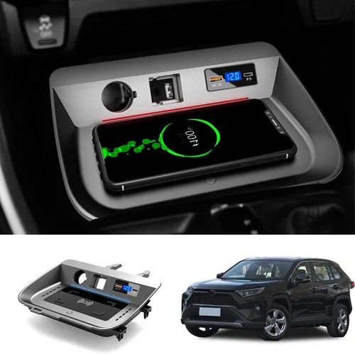 Vista 7 de Cargador inalámbrico CX-5 personalizado para Mazda CX5 2017-2025, 15 W Qi de carga rápida de almacenamiento de control central con puerto USB QC 3.0