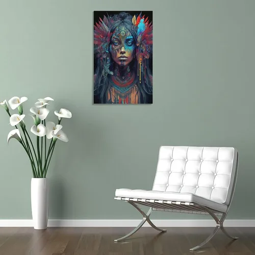 Vista 5 de Lianjue - Póster de princesa azteca, arte azteca, arte psíquico, un póster de arte temeroso, póster de princesa azteca, lienzo femenino, póster