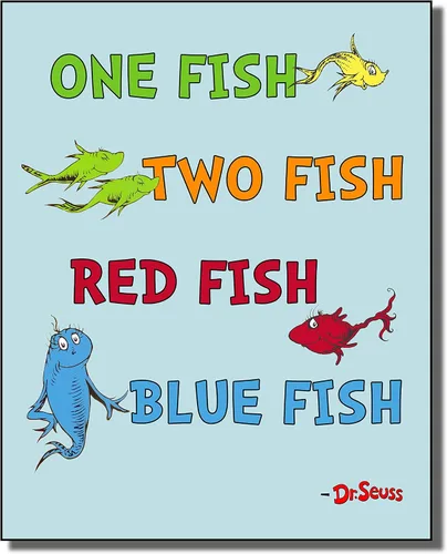 Vista 4 de Pack de 4 estampas artísticas de Dr Seuss para decorar recámara de bebé o niño