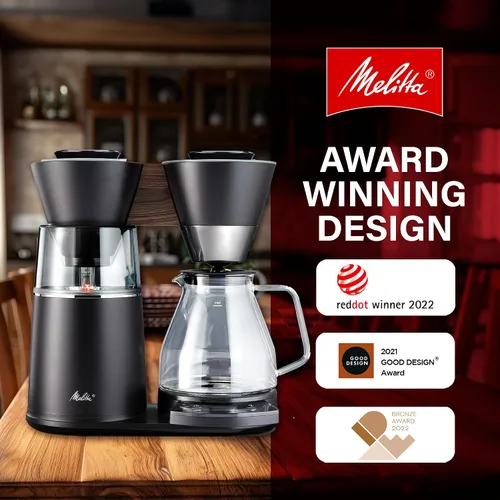Vista 8 de Melitta Vision - Cafetera de goteo de 12 tazas, automática y programable, capacidad de 96 onzas con 5 filtros de café, color negro Automático