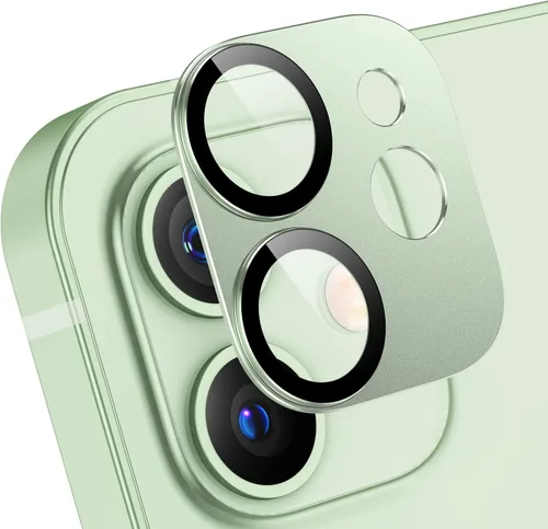 Vista 11 de Korecase Paquete de 2 protectores de lente de cámara para iPhone 12, película de lente de metal de aluminio, cubierta de pantalla de cámara de Negro