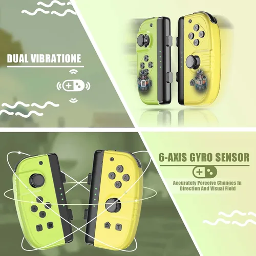 Vista 6 de Gamrombo Joypad LR Wireless Controllers Compatible with Nintendo SwitchLiteOLEDRing Fit Adventure,Replacement for Nintendo Switch Controller with