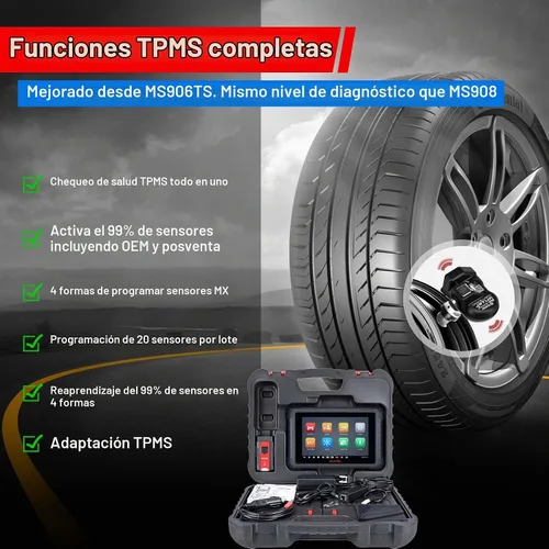 Vista 3 de Autel MaxiSYS MS906 PRO-TS - Escáner de diagnóstico TPMS para todo
