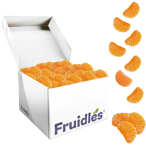 Vista 2 de Fruidles Gomitas de naranja en rodajas de caramelo, deliciosas gomitas de sabores de frutas recubiertas de azúcar (1 libra)