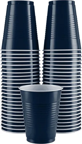 Vista 18 de Amcrate Vasos desechables, vasos de plástico negros de 18 onzas, fuertes y resistentes para bodas, Navidad, Halloween, paquete de 50