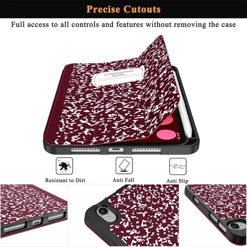 Vista 6 de Soke Funda para iPad mini 7(A17 Pro) 2024/iPad Mini 6 2021 de 8.3 pulgadas con Soporte para Lápiz-[Carga de Lápiz + Activación/Suspensión