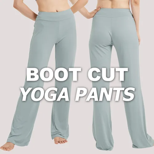 Vista 7 de Pantalones de yoga acampanados para mujer, cómodos, para entrenamiento, M-3XL