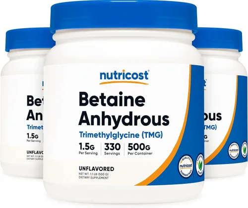 Vista 6 de Nutricost Betaína Anhidra Trimetilglicina (TMG) Polvo 500G (2 Botellas)
