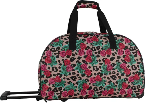 Vista 5 de Betsey Johnson Colección de equipaje de mano de diseñador - Bolsa de lona ligera de 22 pulgadas - Maleta de viaje de negocios de fin de semana con 2