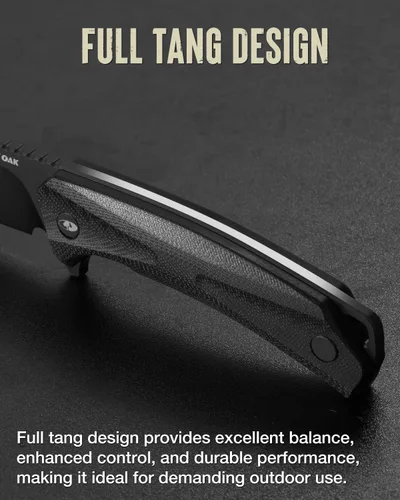 Vista 7 de Mossy Oak Cuchillo de hoja fija para exteriores, cuchillo de acero D2 de espiga completa de 8 pulgadas con funda Kydex, mango G10, cuchillo