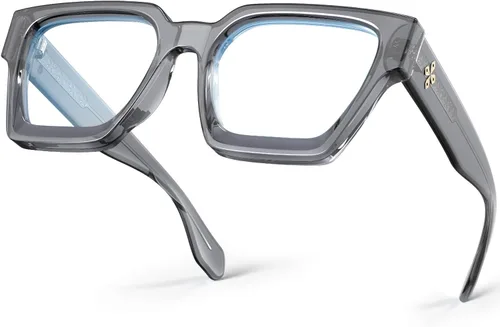 Vista 8 de VISOONE Paquete de 2 Gafas de Bloqueo de Luz Azul con Marco Rectangular y Aspecto Elegante Preppy para Mujeres y Hombres RIVER