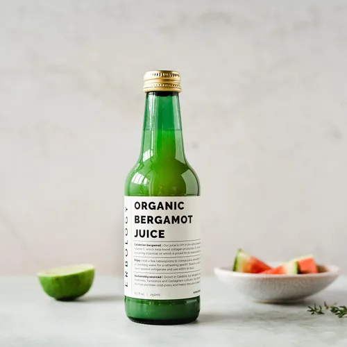 Vista 3 de Jugo de bergamota 100% orgánico de 8.5 onzas líquidas, apoya la inmunidad y la producción de colágeno, rico en vitamina C y flavonoides bioactivos