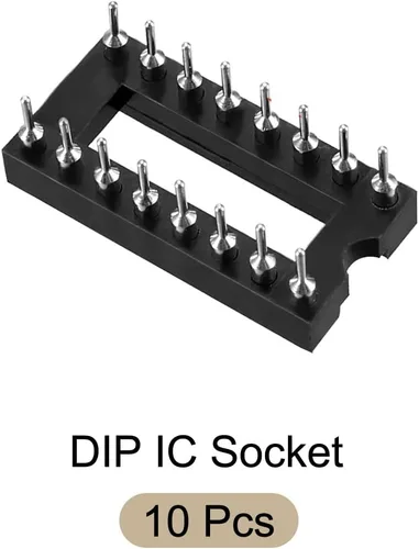 Vista 6 de Adaptador de enchufe de chip IC DIP para soldadura [para placa de circuito PCB] - Paso de 0.100 in, 16 pines redondos, 10 piezas
