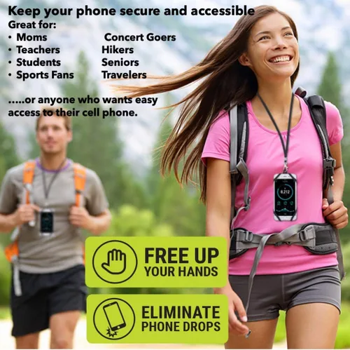 Vista 2 de Gear Beast Cordón para teléfono celular, funda de silicona para teléfono inteligente y correa para el cuello compatible con la mayoría de teléfonos