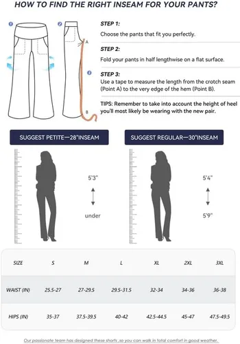 Vista 7 de Soothfeel Pantalones de pierna ancha para mujer, pantalones de trabajo de yoga con bolsillos, cintura alta, pantalones de vestir, pantalones