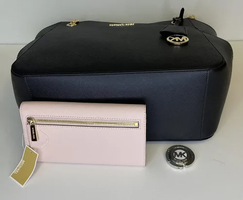 Vista 5 de Michael Kors Jet Set - bolsa de hombro para viaje con cadena grande, cartera triple Michael Kors Jet Set.