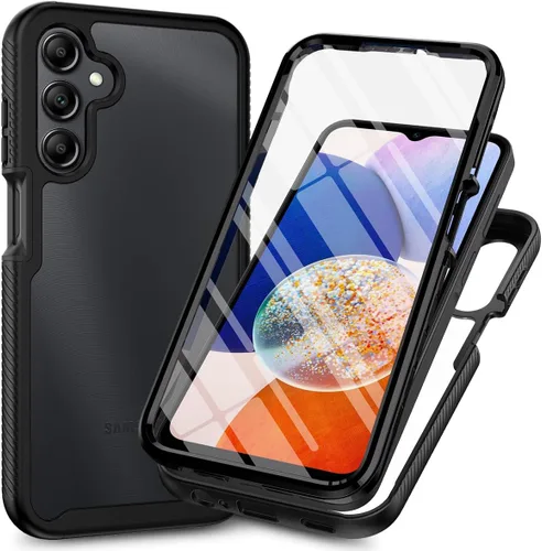 Vista 14 de Funda para Samsung Galaxy A13 LTE 4G, Samsung A13 LTE Funda para teléfono con protector de pantalla integrado, cubierta trasera delgada transparente