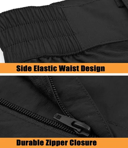 Vista 3 de MAGCOMSEN Pantalones de senderismo para hombre, 5 bolsillos grandes, convertibles, con cremallera, de secado rápido, ligeros, pantalones de trabajo