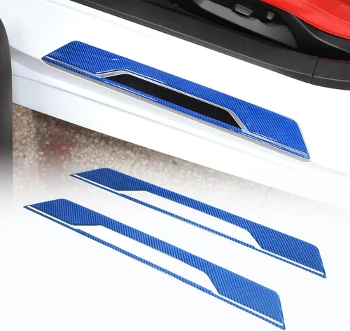 Vista 10 de CHEAYAR Cubierta de Umbral de Puerta Interior de Automóvil Placa Protectora contra Rayones Adhesivo Decorativo Compatible con Corvette C8 Stingray