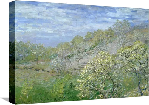Vista 14 de ART.COM Claude Monet - Póster enmarcado para pared, diseño de árboles en flor, decoración escénica, 18 x 12 pulgadas, marco negro con paspartú blanco