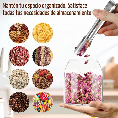 Vista 4 de SuproBarware 3 tarros de vidrio con bola redonda de corcho, botellas de vidrio transparente de corcho con recipientes de vidrio de corcho