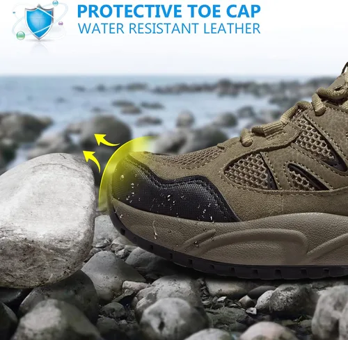 Vista 4 de CAMELSPORTS Zapatos de senderismo para hombre, ligeros, antideslizantes, transpirables, zapatos bajos para caminar al aire libre, senderismo