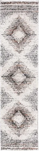Vista 2 de SAFAVIEH Jericho Shag Collection - Alfombra de pasillo, 2 pies 3 pulgadas x 6 pies, color negro y óxido, no desprende pelusa y de fácil cuidado, 1.2