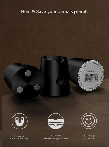 Vista 6 de Snuffer magnético de aluminio para cigarrillos y rollos de cono preollados, extintores instantáneos de cigarrillos para conos RAW (1 cada uno)