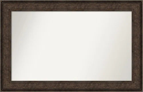 Vista 1035 de Amanti Art Espejo de pared personalizado no biselado (25 x 25 pulgadas), marco de bronce acentuado, varios tamaños personalizados, espejo de baño