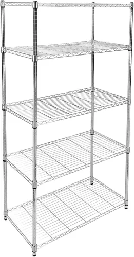 Vista 8 de YSSOA Estante de metal plegable de 3 niveles, 27.95 pulgadas de profundidad x 13.39 pulgadas de ancho x 33.85 pulgadas de alto, estantería