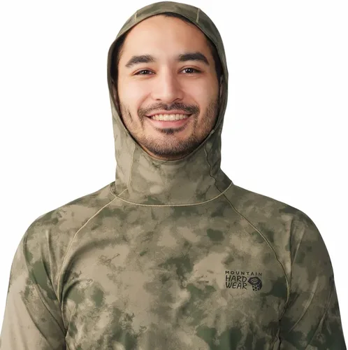 Vista 5 de Mountain Hardwear Sudadera elástica con capucha para hombre para senderismo, casual, campamento y mochilero
