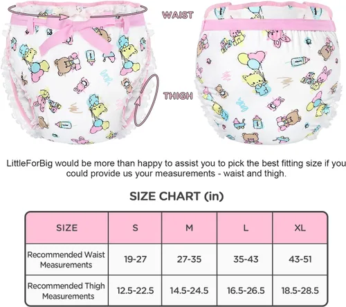 Vista 6 de Littleforbig Silky Adult Ribbon Omutsu Diaper Wrap Cover Washable Adjustable Reusable Waterproof - Baby Cuties