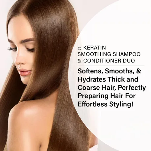 Vista 3 de Peter Coppola a-Keratin - Juego de champú y acondicionador suavizante, suaviza el cabello grueso y grueso, infundido con aceite de argán, aceite