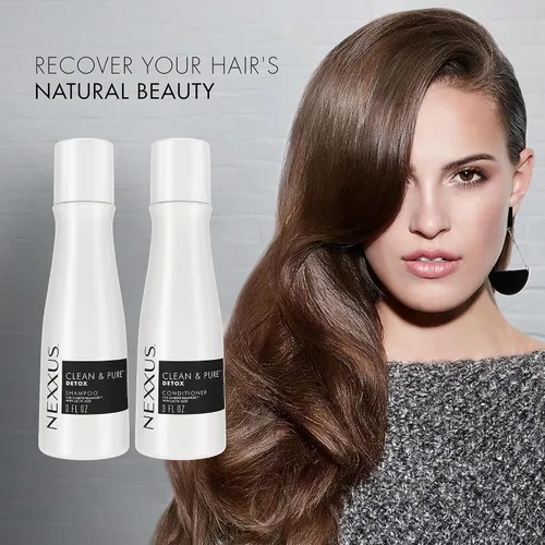 Vista 3 de Nexxus Champú y Acondicionador de Viaje, Limpio y Puro – Productos para el Cabello con Proteína de Elastina y Minerales Marinos, Sin Sulfatos, 3 Oz