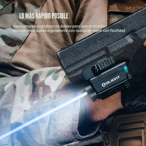 Vista 9 de OLIGHT Baldr S Blue Beam - Linterna táctica magnética recargable por USB de 800 lúmenes con combo de LED blanco, luz compacta montada en riel