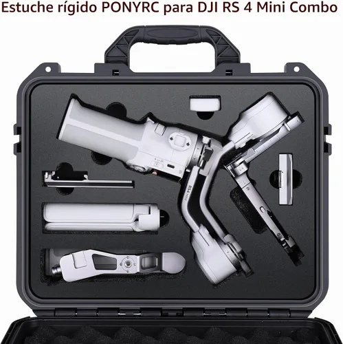 Vista 2 de RS 4 Mini Estuche Duro, Estuche de Viaje de Almacenamiento Impermeable para DJI RS 4 Mini Combo de Gimbal Creador Estabilizador Ligero y Accesorios