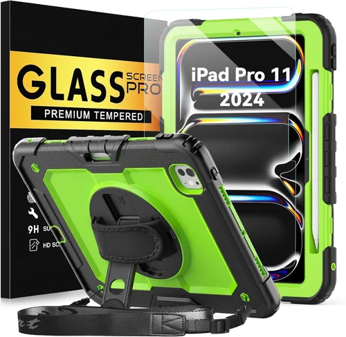 Vista 26 de BLOSOMEET Funda para iPad Air de 11 pulgadas M3 2025 y M2 2024 con protector de pantalla de vidrio templado y soporte para lápiz, funda para iPad