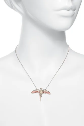 Vista 3 de Collar Fawkes de plata de ley bañado en oro rosa con cristales, Plata esterlina, Cristal