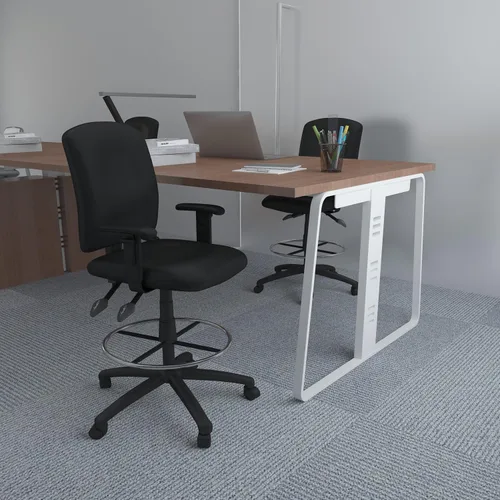 Vista 2 de Taburete multifunción Boss, de tela, Plástico Madera, Negro