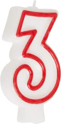 Vista 6 de Vela de cumpleaños número 0 blanca y roja (1 unidad), toque final perfecto para una celebración memorable