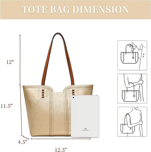 Vista 3 de Montana West Tote Bag for Women Top Handle Satchel Purse Oversized Shoulder Handbag Hobo Bags