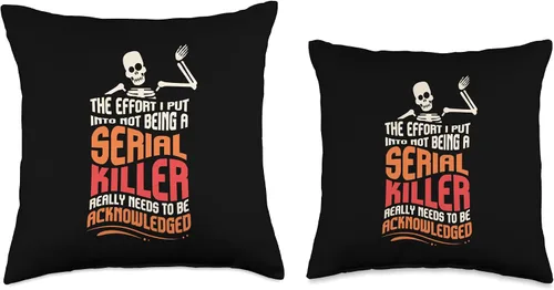 Vista 3 de Skeleton Gifts & Sarcastic Serial Killer Gifts The Effort I Put Into Being A Serial Killer - Almohada (16.0 x 16.0 in), multicolor