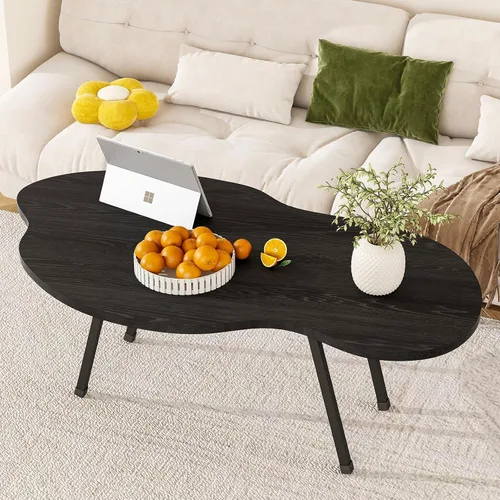 Vista 9 de Mesa de centro plegable, mesa de centro moderna de mediados de siglo, mesa de sala de estar, mesa central irregular en forma de nube, mesa plegable